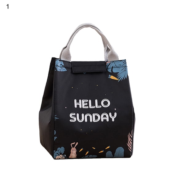 Wide-Open Bento Bag Thickened Oxford Cloth Long-lasting Insulation Lunch Container for Picnic