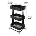 thumbnail image 2 of Mainstays Rolling Cart, 3-Tier Metal Utility Cart with wheels for Office and Home - Multi Colors, 2 of 9