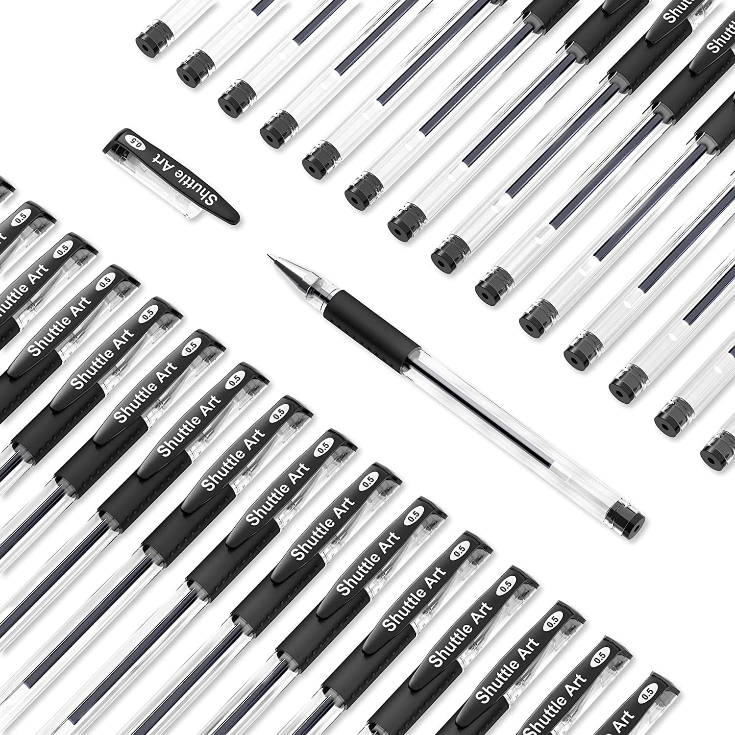  100 Pack Gel Ink Rollerball Pens Bulk Pen Business Pens 0.5 mm  Bold Point Ink Pens Cool Pens Roller Ball Pens Fine Point for Office,  School, Writing, Taking Notes, Sketching (Black