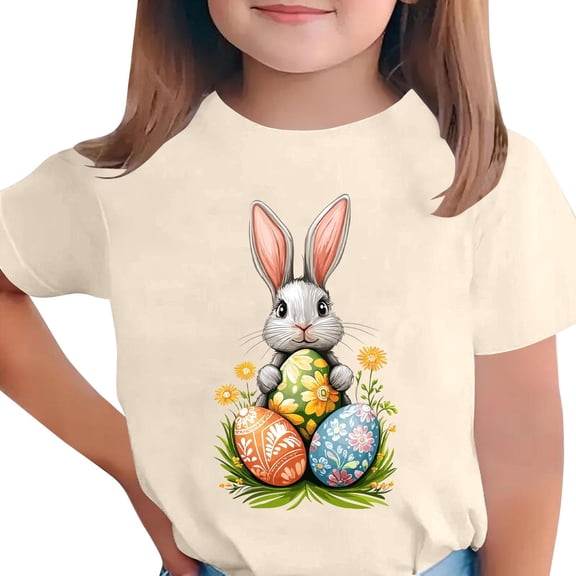 Favoffer Toddler Girls Tee Spring Summer Solid Color Short Sleeve Top Soft Breathable Round Neck Blouse Casual Basic Shirt for Daily Home Play Picnic Sizes 1-9Y