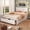 White, variant on Furnibear Full Size Bed Frame with 2 Storage Drawers, Wood Platform Bed Frame with Plank Headboard for Bedroom and Guest Room, White
