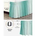 thumbnail image 3 of Ombre Bed Skirt Teal Green Gradient Bed Skirts California King Size 16 Inch Drop, Wrap Around Dust Ruffle&nbsp;Bedskirt with Adjustable Elastic Belt for Queen Size Beds, 3 of 7