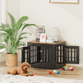 thumbnail image 6 of Snuowu 26" Heavy Duty Dog Crate Furniture for Small,Medium and Large Dogs,Rustic Wooden Dog Cage Kennel Indoor Furniture with Waterproof Top,Decorative Pet House Side End Table (Black & Wood), 6 of 7