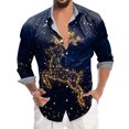thumbnail image 1 of Playeras Deportivas Para Hombre, Camiseta De Manga Corta Con Solapa Y Estampado Digital 3D De Papá Noel Navideño, 1 of 7
