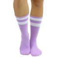 thumbnail image 4 of ToBeInStyle Women's Acrylic Ankle High w/ Striped Top Athletic Socks - Light Purple/White, 4 of 6