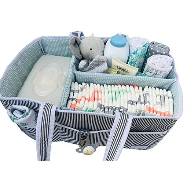 Lily Miles Baby Diaper Caddy Large Organizer Tote Bag For Infant Boy Or Girl Baby Shower Gift Nursery Must Haves Registry Favorites Collapsible Newborn Caddie Car Travel Walmart Com