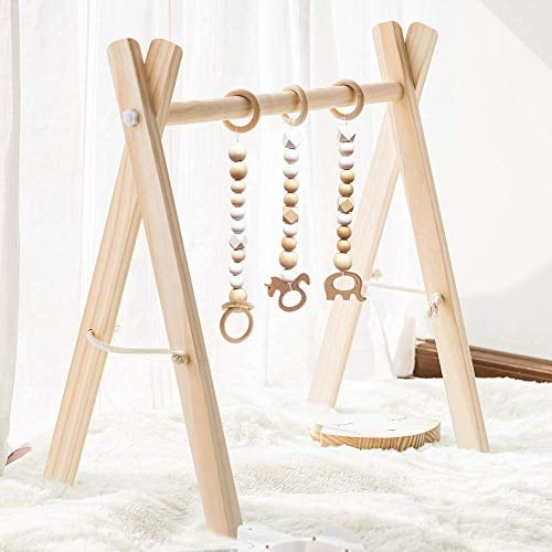 wooden baby activity gym