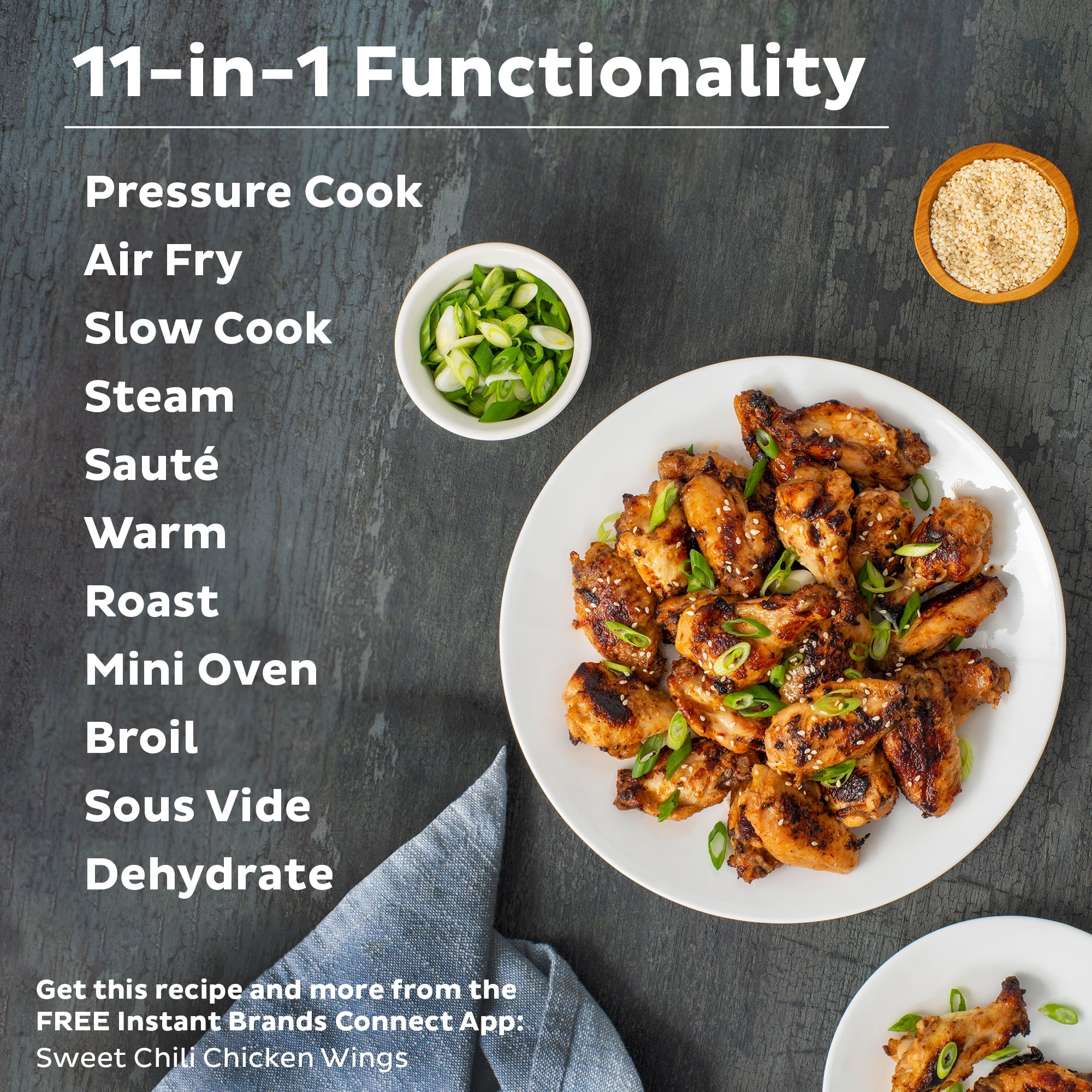 What is the wattage of Instant Pot Duo Crisp 11-in-1 Air Fryer and Electric Pressure  Cooker Combo with Multicooker Lids that Air Fries, Steams, Slow Cooks,  Sautés, Dehydrates and More?