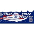 thumbnail image 2 of Retrorocket 18x10 White Modern Wood Framed Museum Art Print Titled - Space Cadet Sparkling Space Ship, 2 of 4