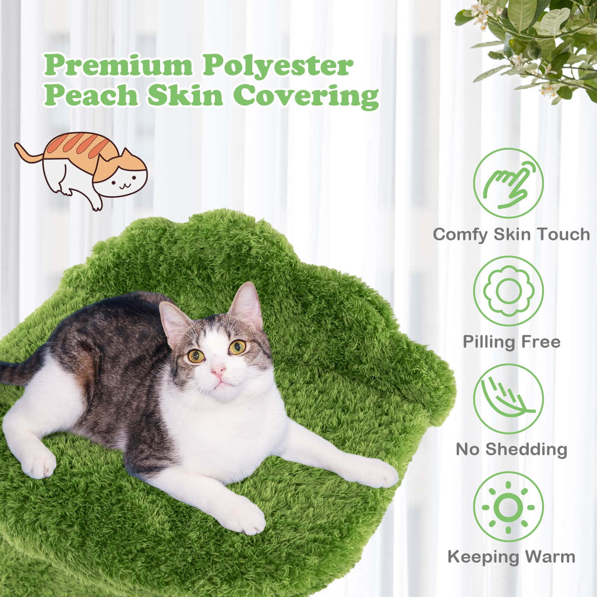 Costway 38" Cute Cat Tree Cat Condo Furniture with Fully Wrapped Sisal Scratching Posts