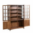 thumbnail image 2 of Pemberly Row Modern Solid Wood Display China Cabinet in Walnut, 2 of 6