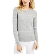 Michael Kors Women's Tinsel Striped Sweater Grey Size Petite Medium