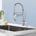 thumbnail image 2 of Touch On Single Handle Kitchen Faucet with Pull Down Sprayer 2 Function Stainless Steel Spring Neck Brushed Nickel for Residential Commercial RV Bar Single Hole Installation, 2 of 7
