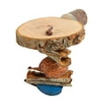 thumbnail image 2 of Round Wooden Stand Platform, Bite Resistant Natural Nutritious Bird Cage Perch Platform Screw Fixing  For Birds L, 2 of 8