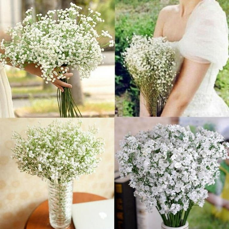 Artificial Baby Breath Flowers White Gypsophila Bouquets 18 pcs Real Touch  Flowers for Wedding Party Home Decoration