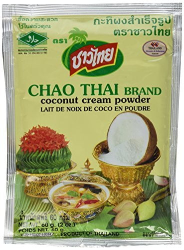NineChef Bundle - Coconut Milk Cream Powder Chao Thai Size 60 G(2.0 Oz) X 2 Bags + 1 NineChef Brand Long Handle Spoon