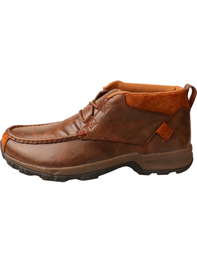 Twisted X Men\'s Waterproof Chukka Hiker boots distressed brown leather moc toe Twisted X Work Chukka Driving Moc - Distressed Saddle  main image 4