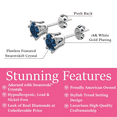 thumbnail image 2 of Cate & Chloe December Birthstone 18k White Gold Plated Stud Women's Earrings 1ct Swarovski Crystal, 2 of 9