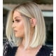 thumbnail image 1 of Peluca de mujer de pelo corto, rubio claro, castaño, mezcla de bob, pelo corto y liso, fibra química, raya en medio, peinado con la cabeza, 1 of 3