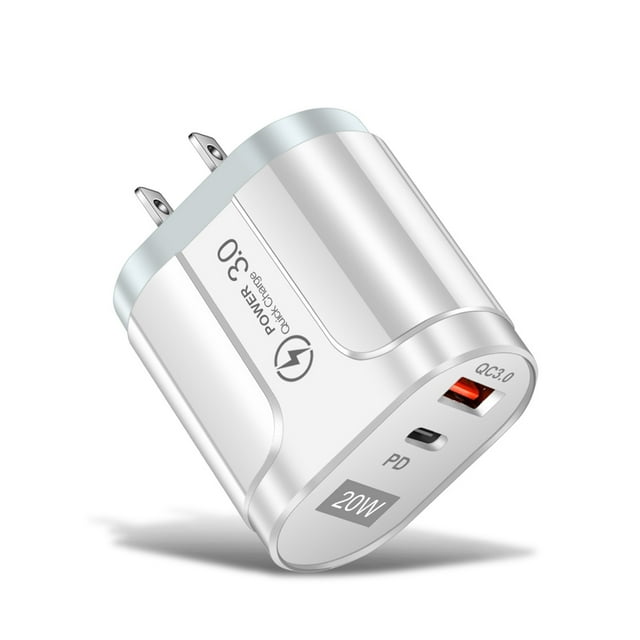 EGNMCR Charge Rapide Rapide PD20W 3.0 Hub USB Chargeur Mural Adaptateur d'Alimentation 3.0A US Plug US Plug