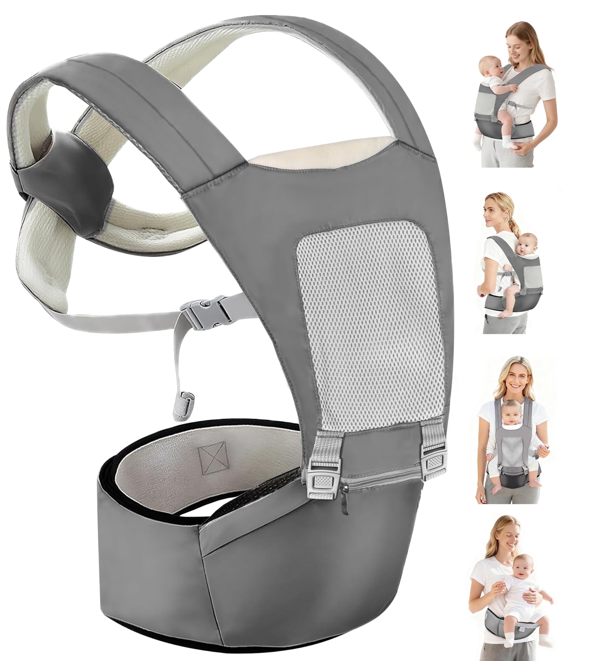 Rupoun Baby Carrier with Hip Seat, 4-Position, Breathable Mesh photo 1