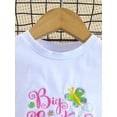 thumbnail image 4 of Argulvti Toddler Girls Summer Outfit Cotton Letter Crown Embroidery Short Sleeve Round Neck Tops with Solid Color Shorts Leisure, 4 of 8