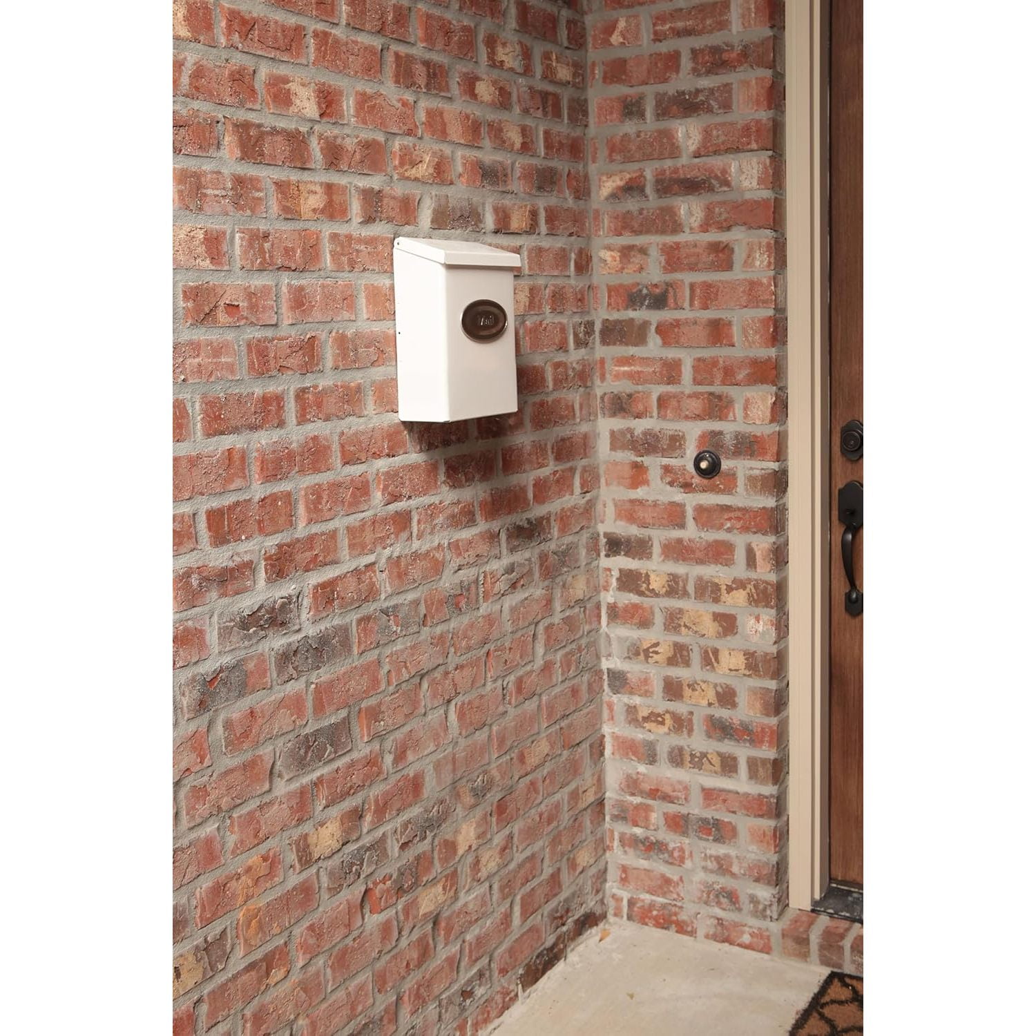 Architectural Mailboxes Designer Galvanized Steel, Locking Wall Mount Mailbox, White with Satin Nickel