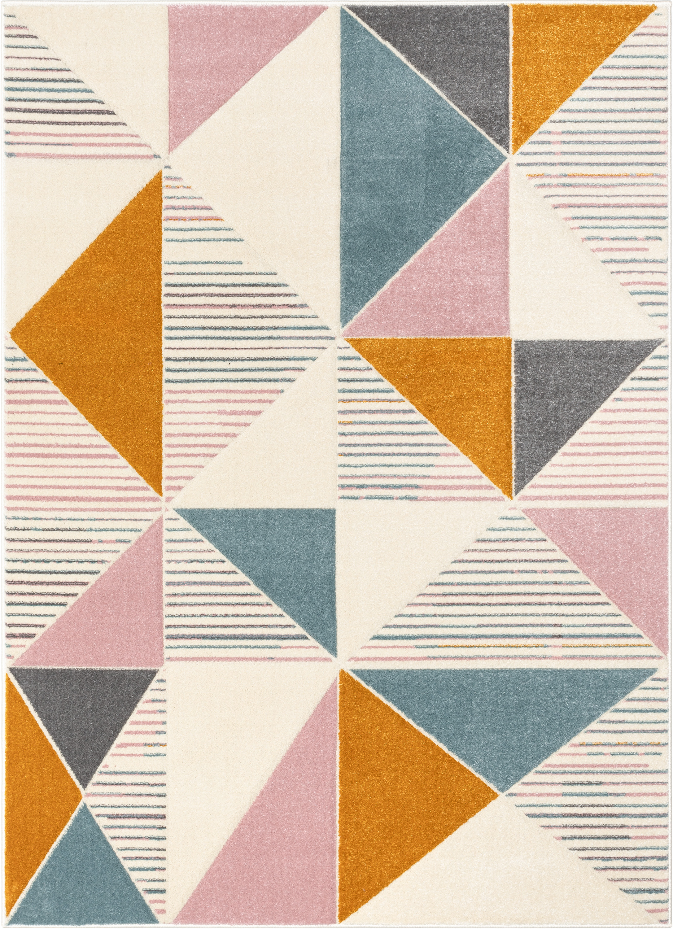 Well Woven Astrid Geometric Area Rug, 8' x 10', Dramatic High-Low Pattern, Easily Matchable Color Palette, Wood Floor Safe Backing