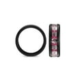 thumbnail image 4 of Mens Skull Pink Carbon Fiber Ring in Black Stainless Steel (8mm), 4 of 6