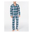 thumbnail image 1 of FAMILY PJs Ensembles Vert à Carreaux à Cordon Manches Longues Col Boutonné Jambe Droite Taille TG, 1 of 1