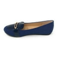 thumbnail image 4 of Victoria K Women's Denim Slip-on With Gold Buckle Ballerina Flats, 4 of 5