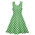 thumbnail image 4 of 2024 Plaid Print Dress Sleeveless Green And White Checkered Casual Dresses Summer Women Big Size Kawaii Graphic Skate Dress, 4 of 7