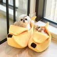 thumbnail image 4 of Cats Comfortable Plush Puppy Bed Banana Cat Bed House Funny Cute Cozy Convenient cat bed Warm Durable Pet Supplies, 4 of 10
