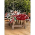 thumbnail image 2 of Outdoor Tablecloth with Umbrella Hole and Zipper, Red Christmas Gnomes Rectangle Table Cloth 52x70 Inch Waterproof Tablecloth, Xmas Tree Poinsettia Winter Gifts Picnic Table Cover for Patio Camping, 2 of 7
