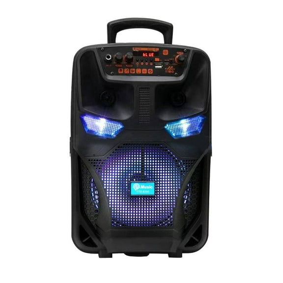 Seneo 8'' Bluetooth Speaker Heavy Bass Portable Outdoor Bluetooth Speaker with Microphone, Black