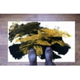 thumbnail image 5 of Office Rugs, Contemporary Rugs, Black And Gold Brush Effect Rug, Living Room Rug, Abstract Marble Rugs, Modern Rug, Area Rugs, Runner Rug, 3.3'x9.2' - 100x280 cm, 5 of 7