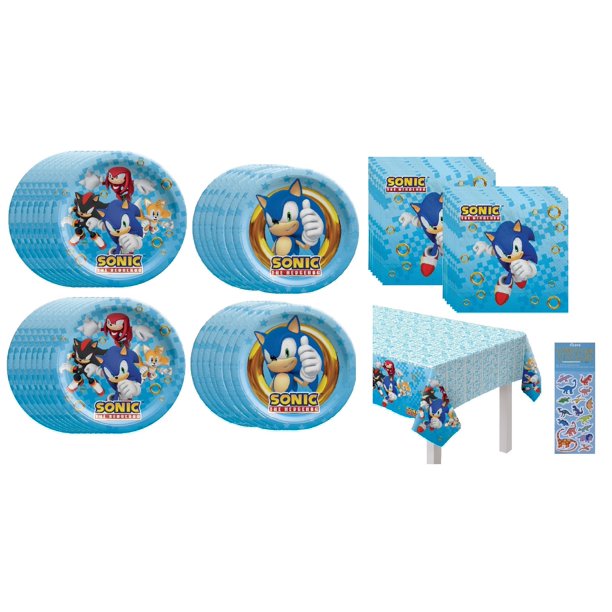 Sonic Birthday Party Supplies Bundle Pack includes 16 Dessert Cake