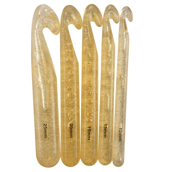 5Pcs 12mm/15mm/18mm/20mm/25mm Huge Crochet Hooks Set Plastic Knitting Needles Kit DIY Yarn Sewing Craft Tool