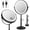 Black, variant on Adjustable 8" Vanity Mirror, 1X/30X Magnification, 3 LED Lights, Rechargeable