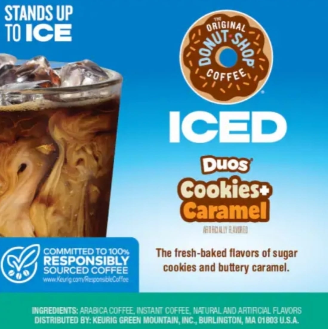 The Original Donut Shop Iced Duos Cookies + Caramel Iced Coffee Keurig K-Cup Pods Medium Roast