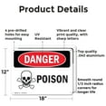thumbnail image 2 of (2 Pack) Poison OSHA Danger Sign 18 Inch X 12 Inch Indoor / Outdoor Rust-Free Aluminum Metal Signs for Workplace, Workshop, and Construction Site, Made in the USA, 2 of 8