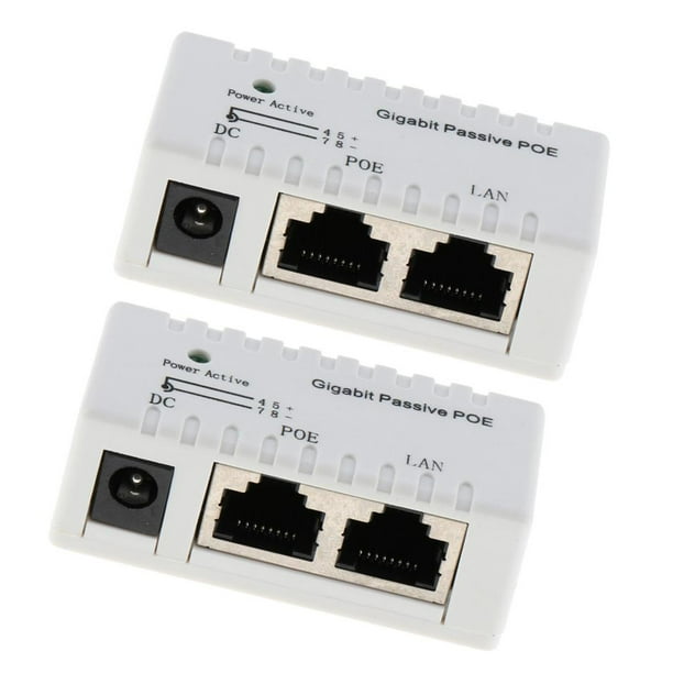 Inyectores POE Alimentación a Través de Ethernet , .mm X 5.5mm DC Conector -5V Montaje en Pared, para Cámara IP, AP ,