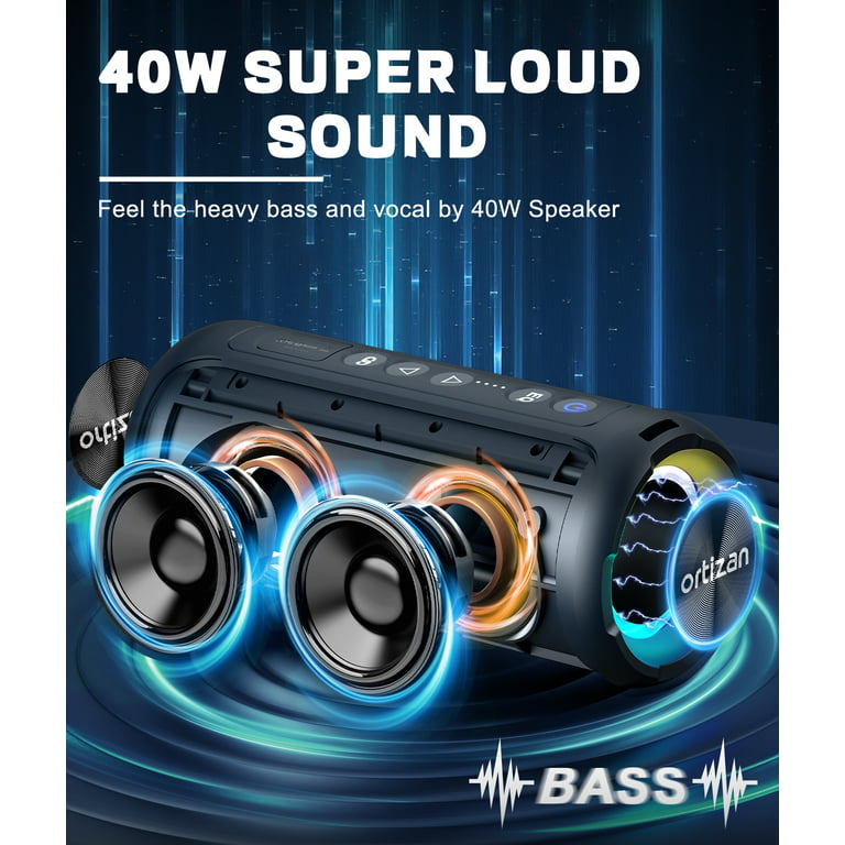 40W Portable Wireless Bluetooth Speaker Stereo Bass Loud USB AUX