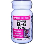 Vitamin B-6 100 Tablets 50 MG by Major