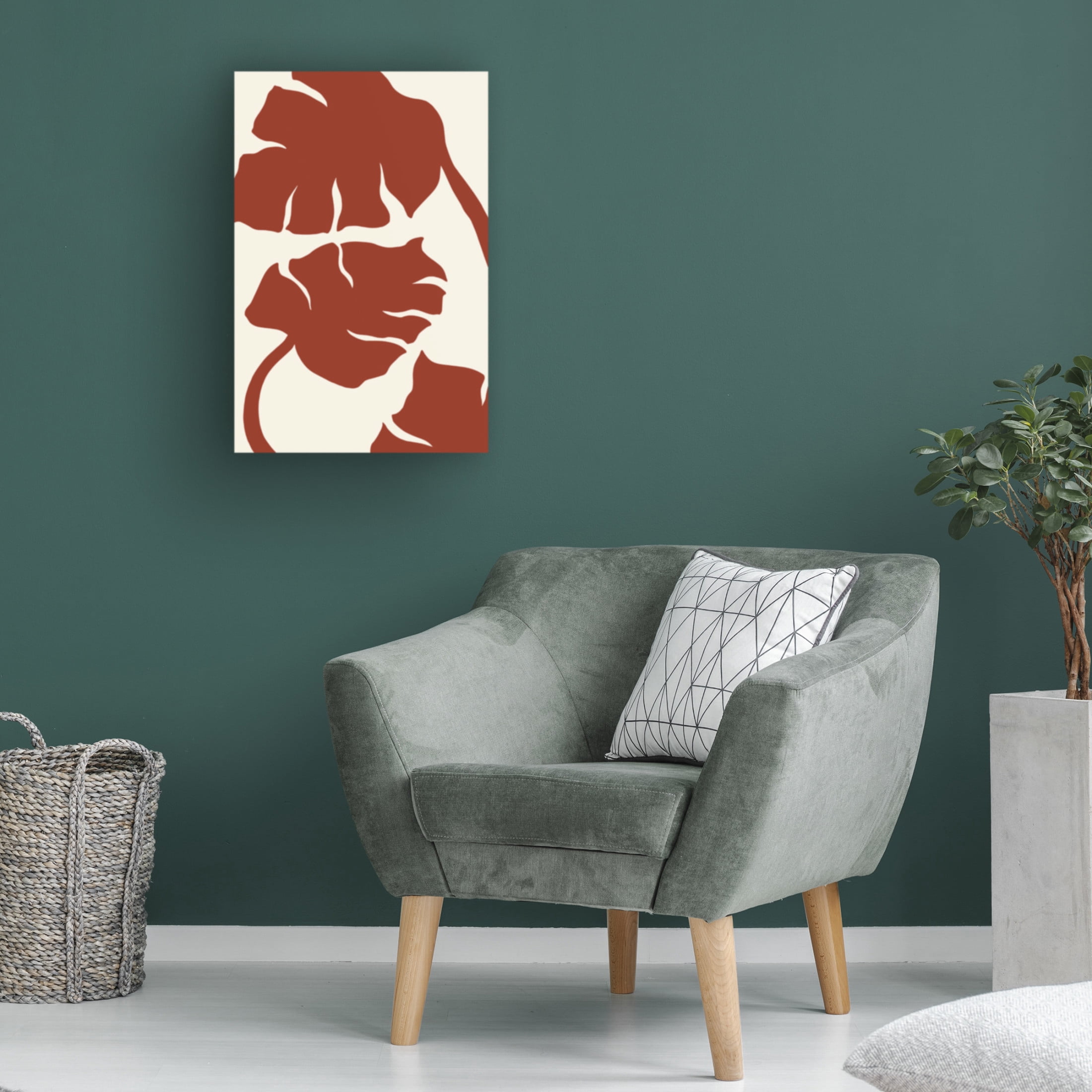 Canvas Wall Art - Pictufy Studio 'Monstera Brown' Wall Art for Living Room, Bedroom, or Office Décor by Trademark Fine Art - 12 x 19 Inches