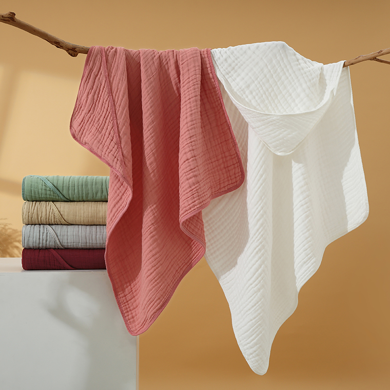 Baby 100% Cotton Bath Towel & Burping Towel Set - 12 Pieces (Including 2 Hooded Bath Towels & 10 Burping Towels), Highly Absorbent, Skin-Friendly & Gentle, Multi-Use as Wrap, Swaddle & Spit-Up Towel