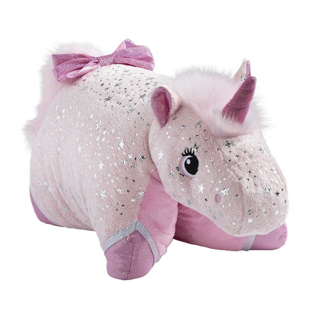 Peluche Pillow Pets con forma de unicornio rosa brillante