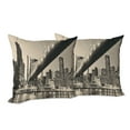 thumbnail image 6 of Ambesonne Landscape Throw Pillow Cover 2 Pack, NYC Night Bridge View, 16", Grey Brown, 6 of 6