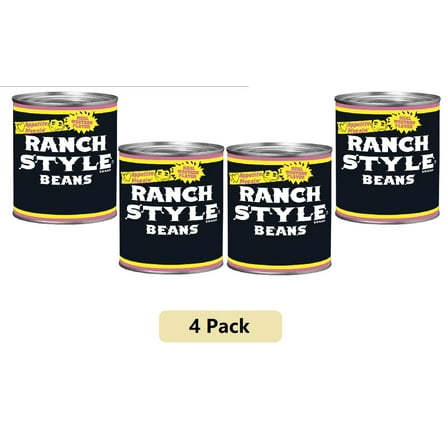 (4 Pack) Ranch Style Canned Pinto Beans, Real Western Flavor, 15 oz