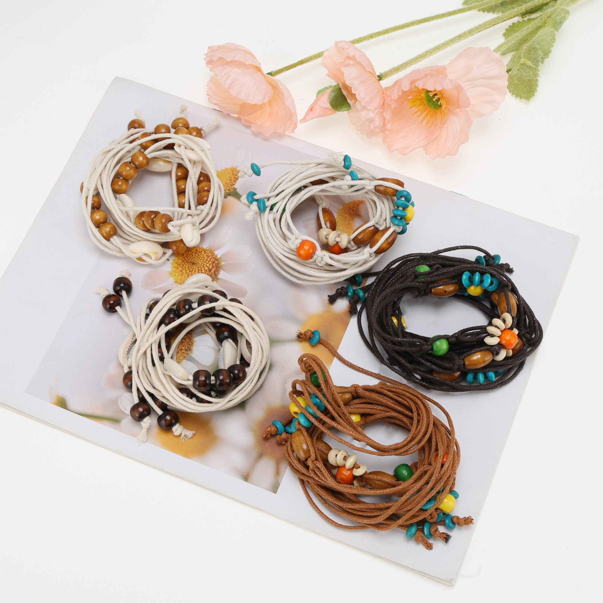 Unique Bargains Hand-woven Handmade Cord Belt 1 Pc Deep Brown, Colorful